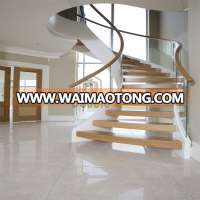 Curved Staircase Glass and Wood Indoor Helix Stairs