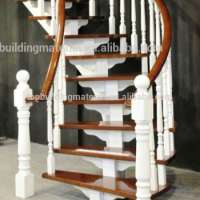 Simple american stairs solid oak wood Indoor curved stairs