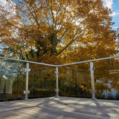 EU standard outdoor deck railing tempered glass railing system customized terrace glass balustrade